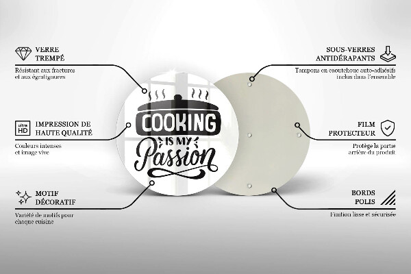 Glas Herdabdeckplatte Kochen ist meine Leidenschaft