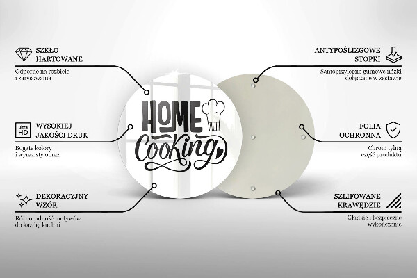 Glas Herdabdeckplatte Home cooking