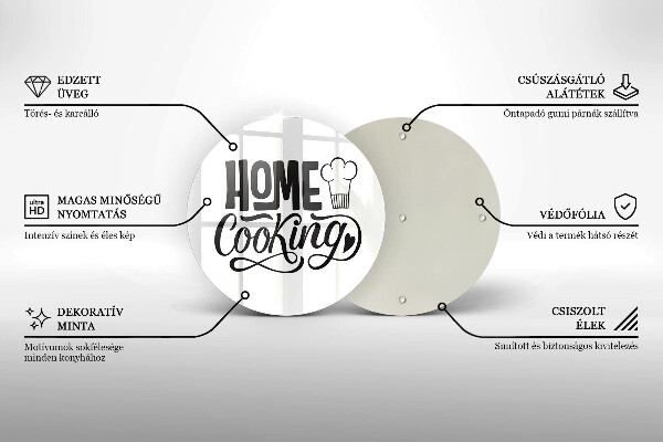 Glas Herdabdeckplatte Home cooking