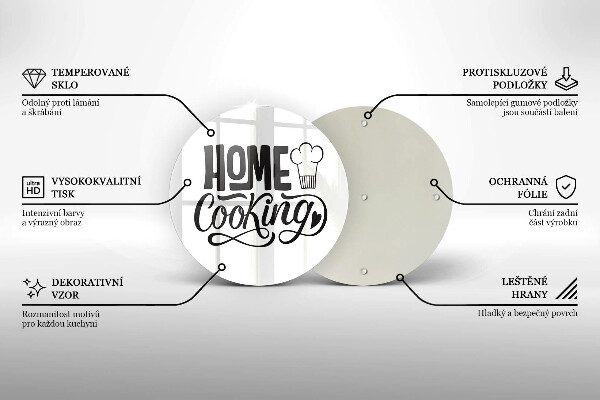 Glas Herdabdeckplatte Home cooking