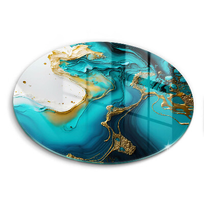 Glas Herdabdeckplatte Türkisfarbene Abstraktion