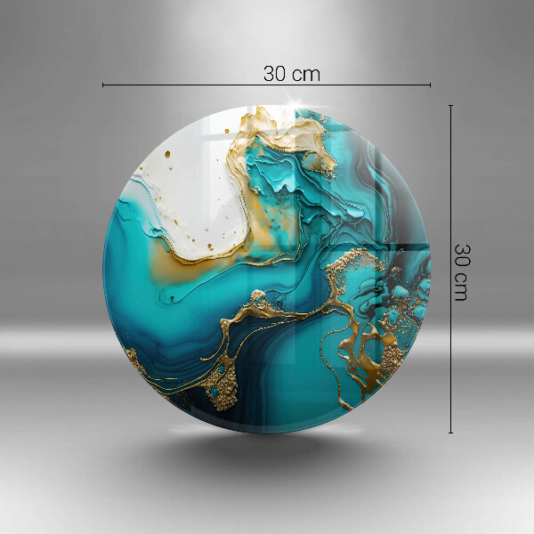 Glas Herdabdeckplatte Türkisfarbene Abstraktion