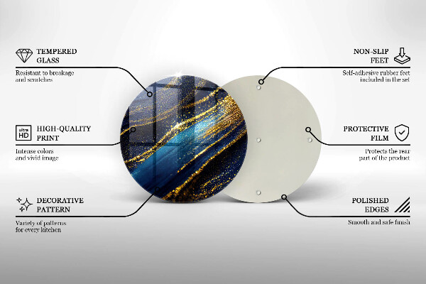 Glas Herdabdeckplatte Marineblaue Abstraktion