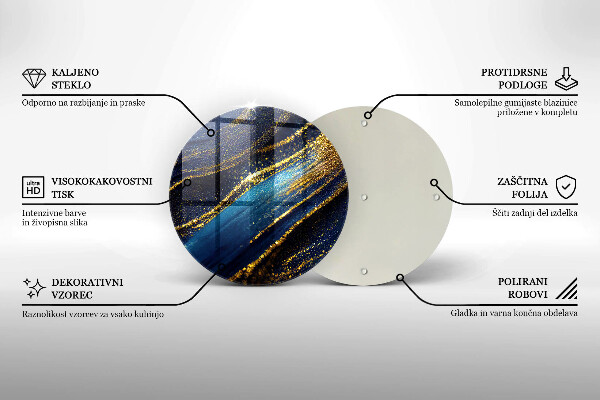 Glas Herdabdeckplatte Marineblaue Abstraktion