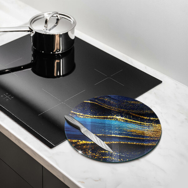 Glas Herdabdeckplatte Marineblaue Abstraktion