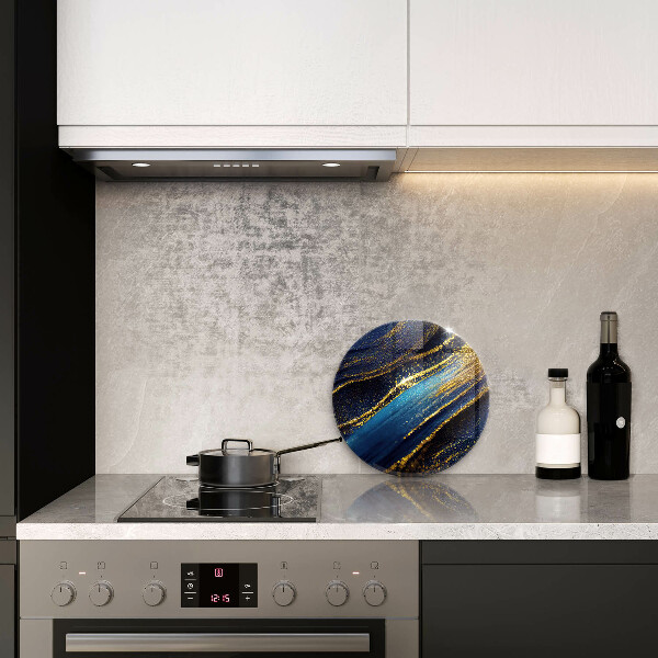 Glas Herdabdeckplatte Marineblaue Abstraktion