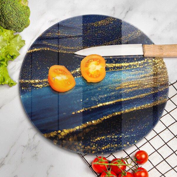 Glas Herdabdeckplatte Marineblaue Abstraktion