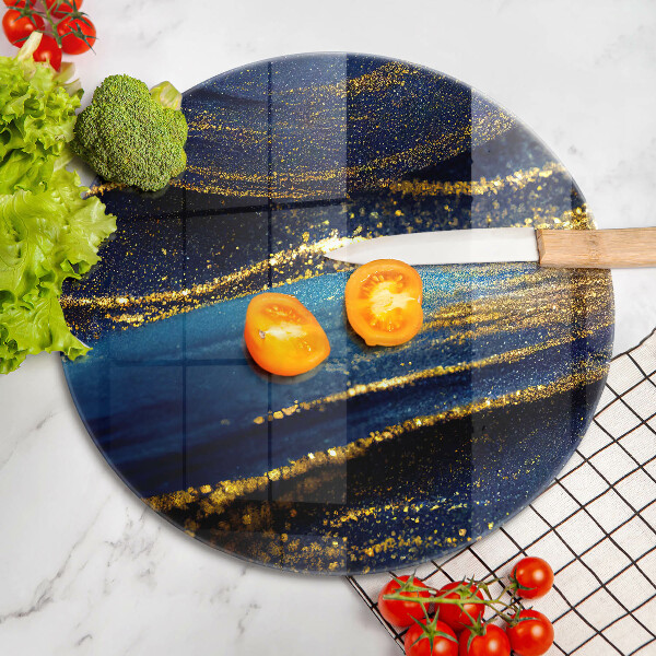 Glas Herdabdeckplatte Marineblaue Abstraktion