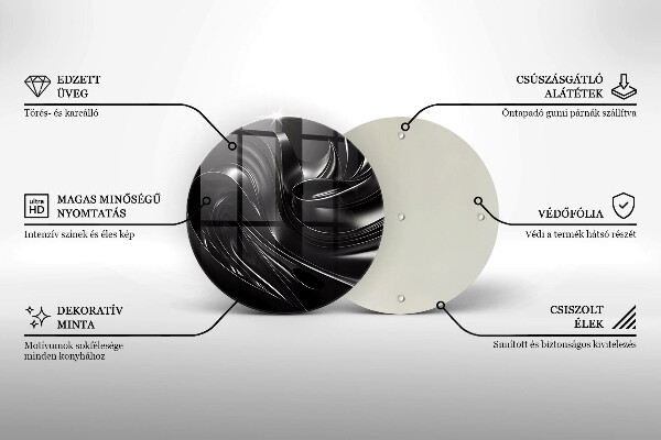 Glas Herdabdeckplatte Abstrakte schwarze Masse