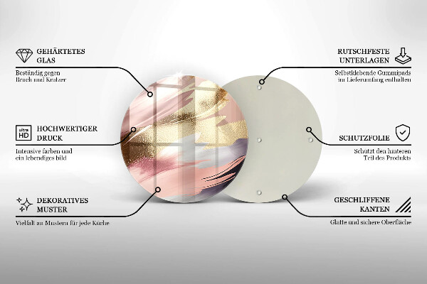 Glas Herdabdeckplatte Pastellflecken