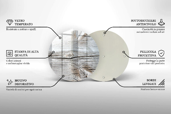 Glas Herdabdeckplatte Helle Holzstruktur