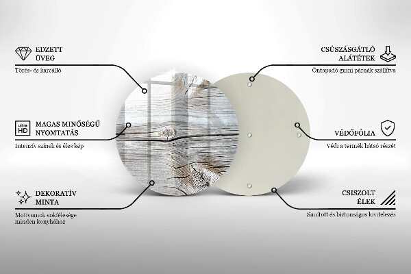 Glas Herdabdeckplatte Helle Holzstruktur