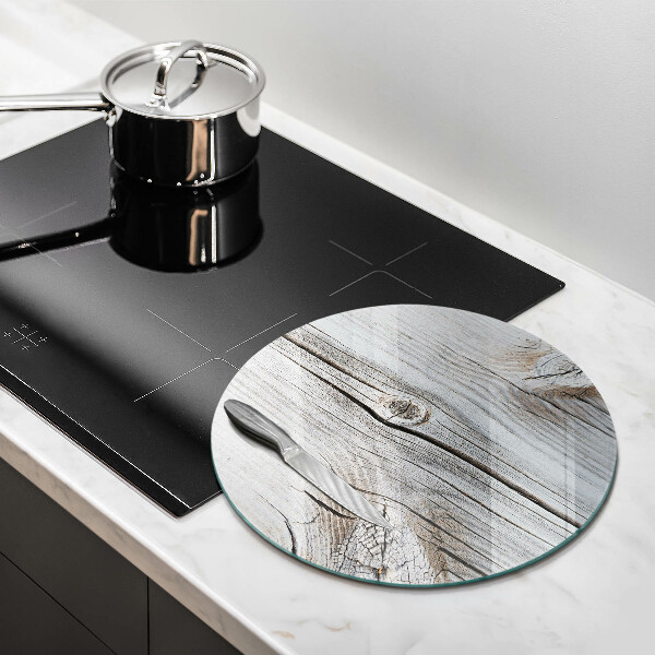 Glas Herdabdeckplatte Helle Holzstruktur