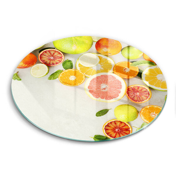 Glas Herdabdeckplatte Zitrusfrüchte