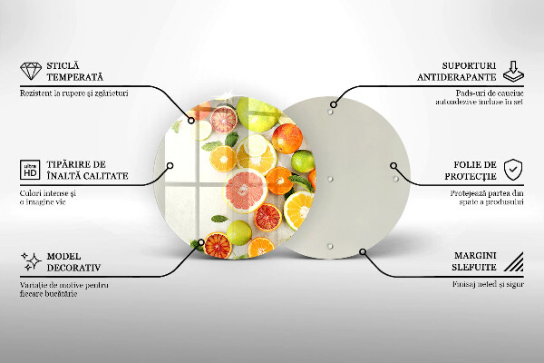 Glas Herdabdeckplatte Zitrusfrüchte