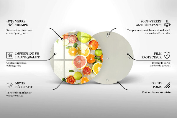 Glas Herdabdeckplatte Zitrusfrüchte
