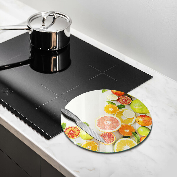 Glas Herdabdeckplatte Zitrusfrüchte