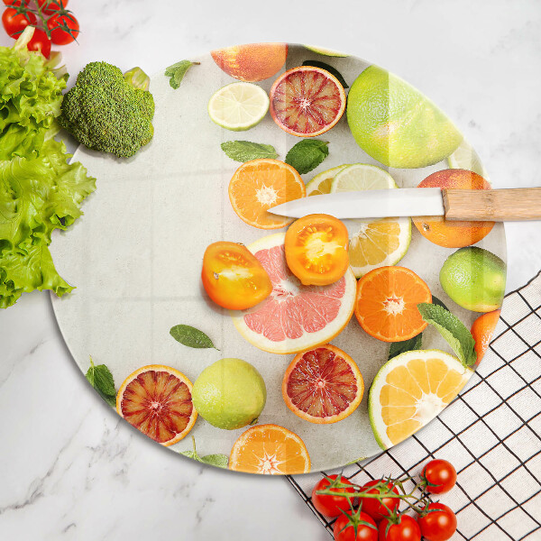 Glas Herdabdeckplatte Zitrusfrüchte