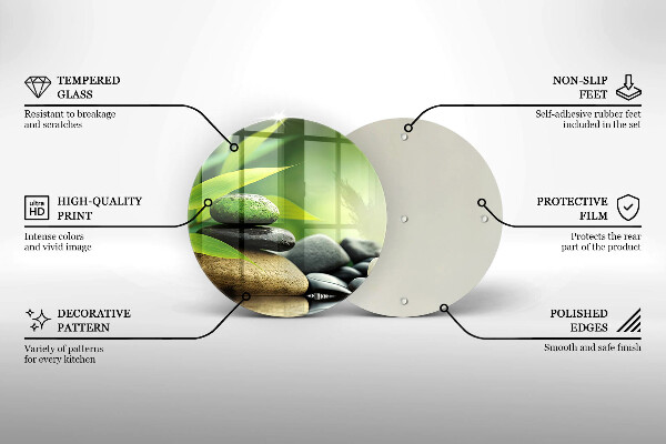 Glas Herdabdeckplatte Zen-Bambussteine