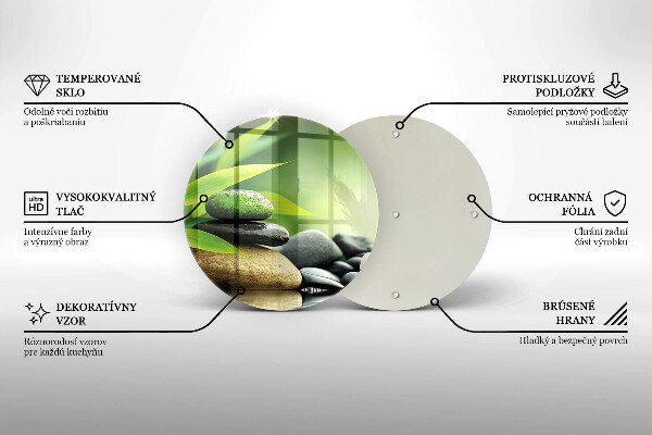 Glas Herdabdeckplatte Zen-Bambussteine