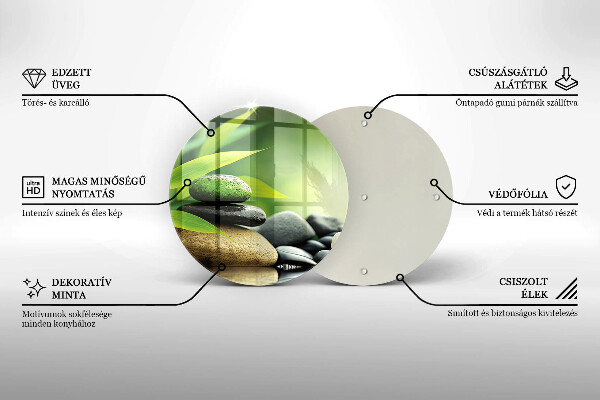 Glas Herdabdeckplatte Zen-Bambussteine