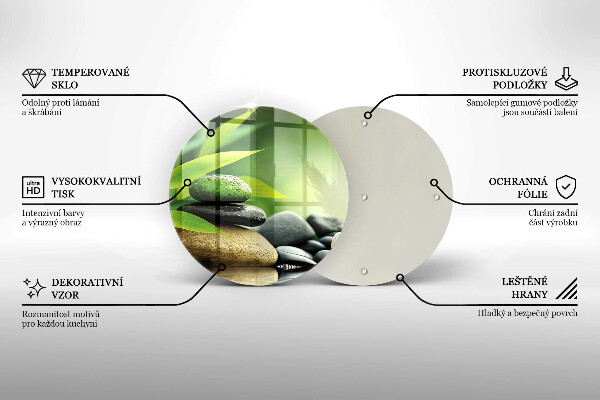 Glas Herdabdeckplatte Zen-Bambussteine