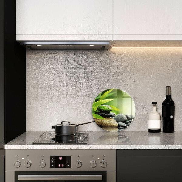 Glas Herdabdeckplatte Zen-Bambussteine