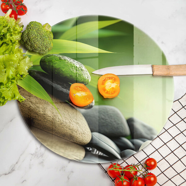 Glas Herdabdeckplatte Zen-Bambussteine