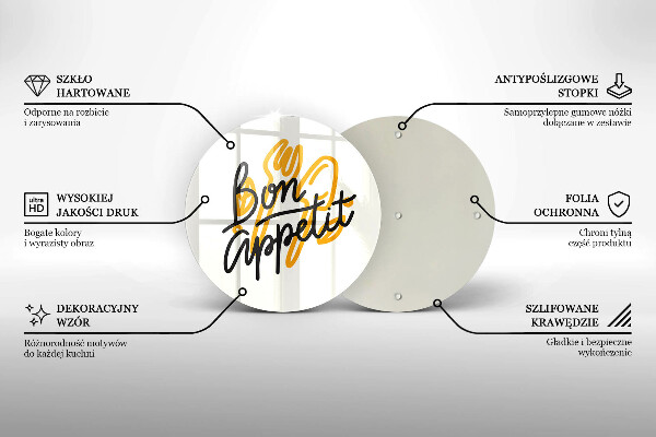 Glas Herdabdeckplatte Inschrift Bon Appetit