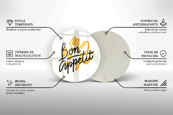 Glas Herdabdeckplatte Inschrift Bon Appetit