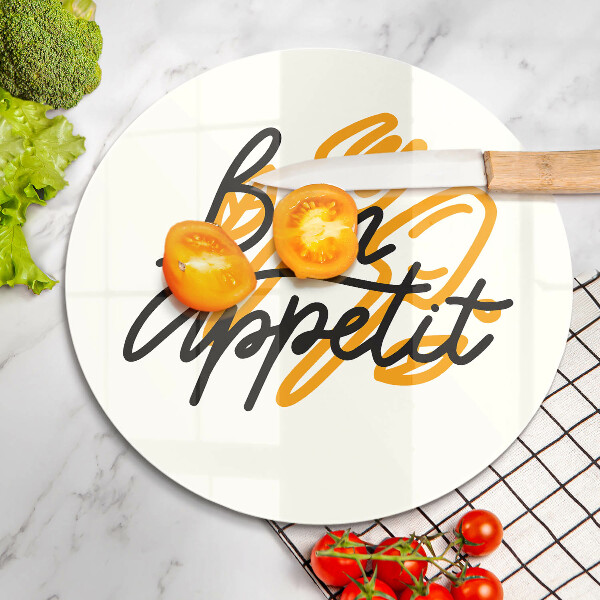 Glas Herdabdeckplatte Inschrift Bon Appetit
