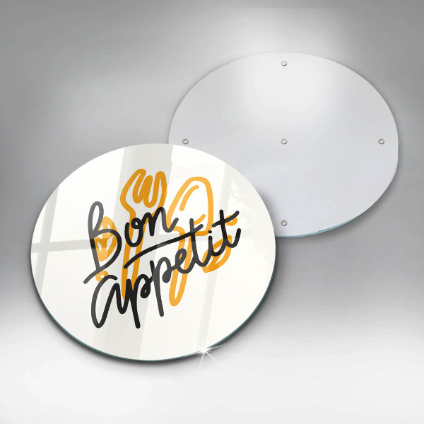Glas Herdabdeckplatte Inschrift Bon Appetit
