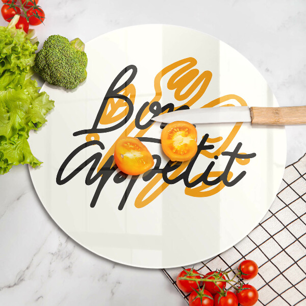 Glas Herdabdeckplatte Inschrift Bon Appetit