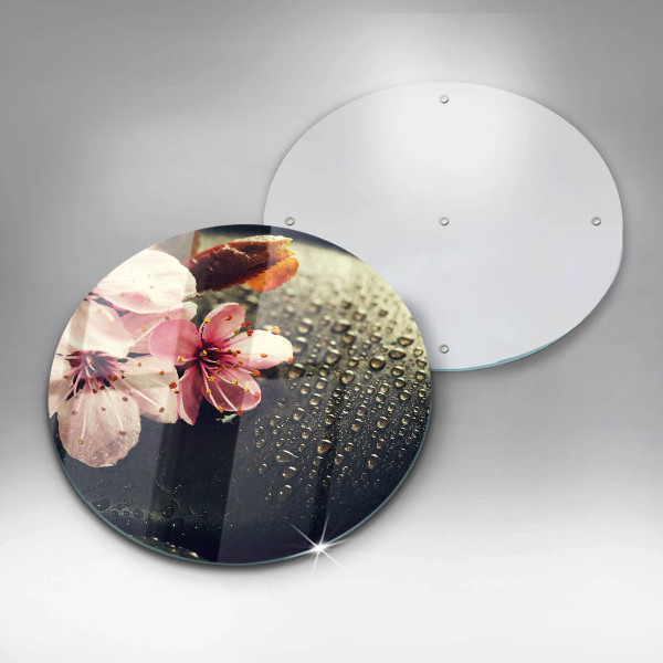 Glas Herdabdeckplatte Blumen Zen-Steine