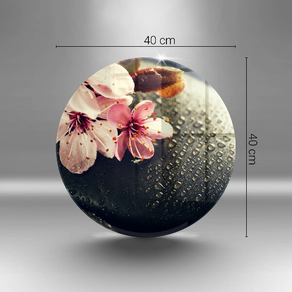 Glas Herdabdeckplatte Blumen Zen-Steine