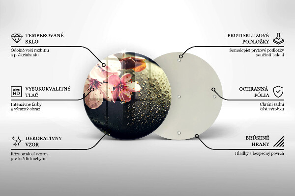 Glas Herdabdeckplatte Blumen Zen-Steine