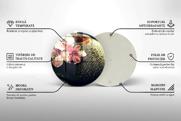 Glas Herdabdeckplatte Blumen Zen-Steine