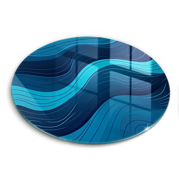 Glas Herdabdeckplatte Abstrakte Wellen