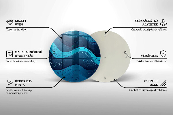 Glas Herdabdeckplatte Abstrakte Wellen