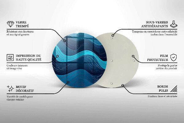 Glas Herdabdeckplatte Abstrakte Wellen