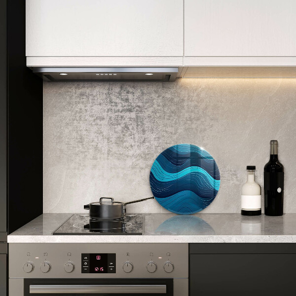 Glas Herdabdeckplatte Abstrakte Wellen