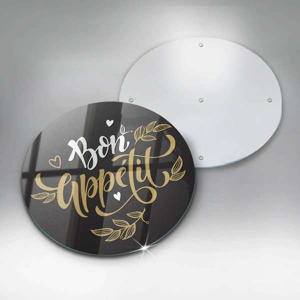 Glas Herdabdeckplatte Inschrift Bon Appetit