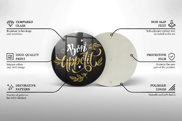 Glas Herdabdeckplatte Inschrift Bon Appetit