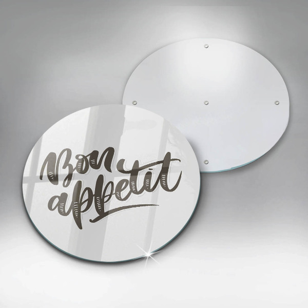 Glas Herdabdeckplatte Inschrift Bon Appetit