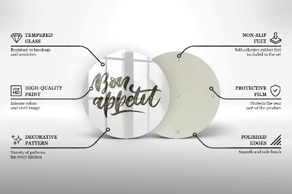 Glas Herdabdeckplatte Inschrift Bon Appetit