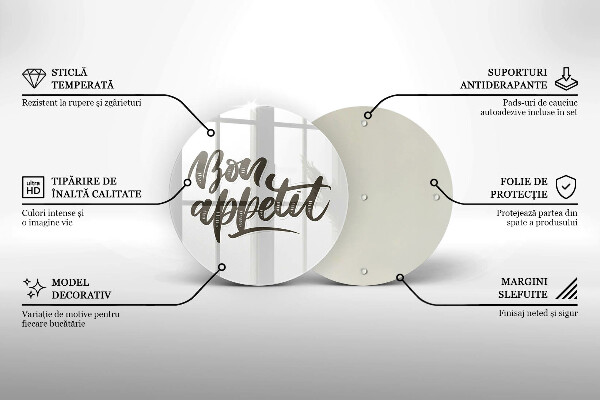 Glas Herdabdeckplatte Inschrift Bon Appetit
