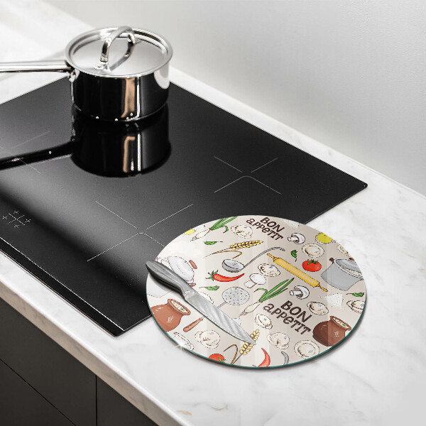 Glas Herdabdeckplatte Küchenillustration