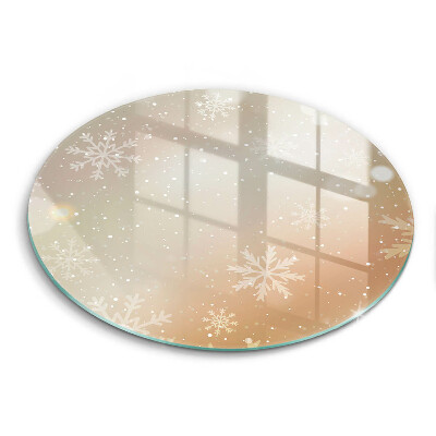 Glas Herdabdeckplatte Schneeflocken