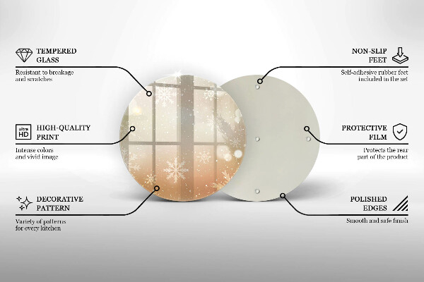 Glas Herdabdeckplatte Schneeflocken
