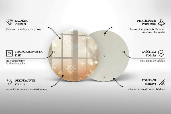 Glas Herdabdeckplatte Schneeflocken